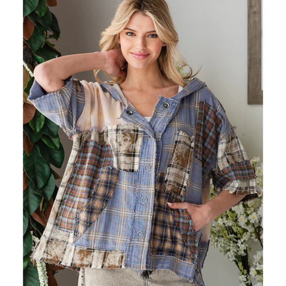 #105 Oli & Hali Multicolor Plaid Button Down Shirt - Picture 3 of 8
